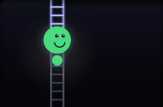 The Tempo Ladder in the app: goal by goal, the worm climbs a ladder to the next tempo